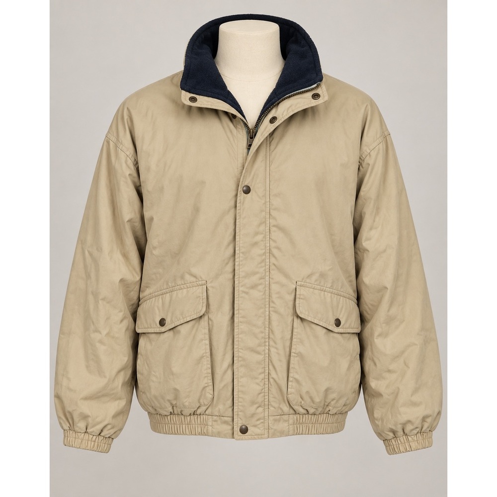 Pacific Trail Mens XL Tan Khaki Fleece Lined Bomber Jacket Outdoor Coat 019405